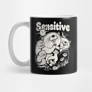 Sensitive - black/off white Mug